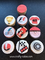 Cycling & F1 themed cupcakes